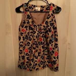 Kate Spade Multi-Color Leopard Blouse with Bow